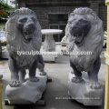Hot sale walking roaring life size stone lions marble statue for sale